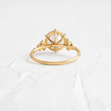 Round Cut Unique Moissanite Engagement Ring