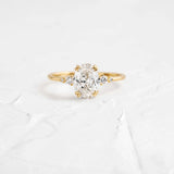 Oval Cut Five Stone Moissanite Engagement Ring