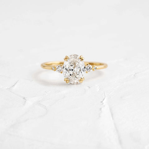 Oval Cut Five Stone Moissanite Engagement Ring