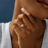 Oval Cut Five Stone Moissanite Engagement Ring