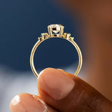 Oval Cut Five Stone Moissanite Engagement Ring