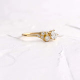 Round Cut Unique Moissanite Engagement Ring