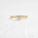 Round Cut Moissanite Hidden Accent Engagement Ring