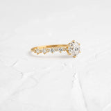 Round Cut Moissanite Hidden Accent Engagement Ring