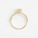 Round Cut Moissanite Hidden Accent Engagement Ring