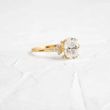 Moissanite D Color Oval Cut Vintage Engagement Ring
