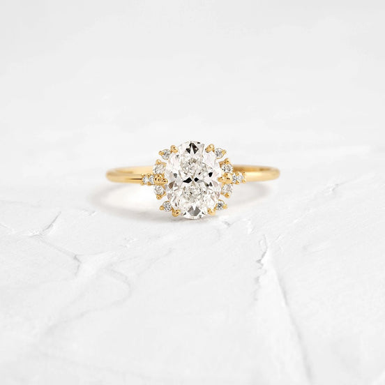 Moissanite D Color Oval Cut Vintage Engagement Ring