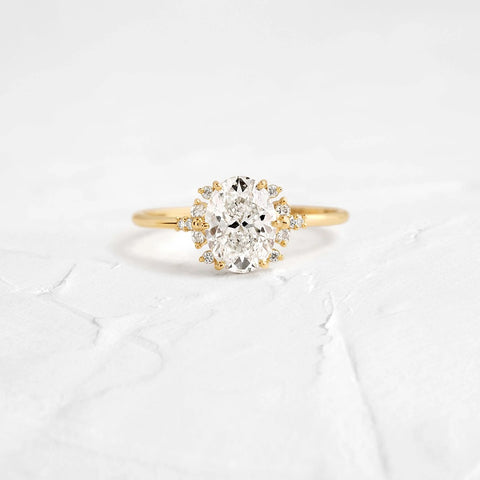 Moissanite D Color Oval Cut Vintage Engagement Ring