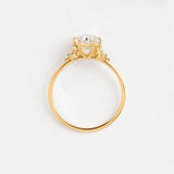 Moissanite D Color Oval Cut Vintage Engagement Ring
