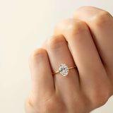 Oval Cut Hidden Accent Moissanite Engagement Ring