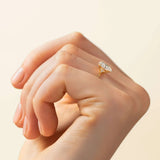 Oval Cut Hidden Accent Moissanite Engagement Ring