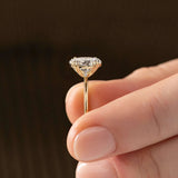 Oval Cut Hidden Accent Moissanite Engagement Ring