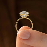 Round Cut Vintage Moissanite Engagement Wedding Ring