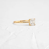 Moissanite Cushion Cut Solitaire Engagement Ring