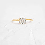 Cushion Cut Solitaire Moissanite Engagement Ring