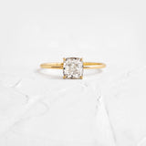 Moissanite Cushion Cut Solitaire Engagement Ring