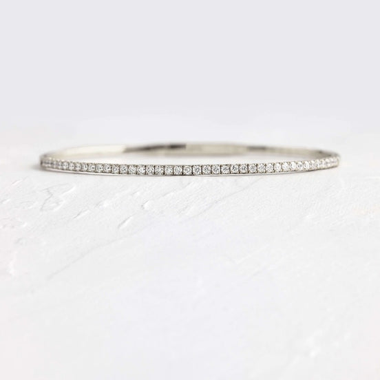 Round Brilliant Cut Moissanite Bangle Bracelet For Women