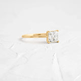 Princess Cut Moissanite Solitaire Engagement Ring
