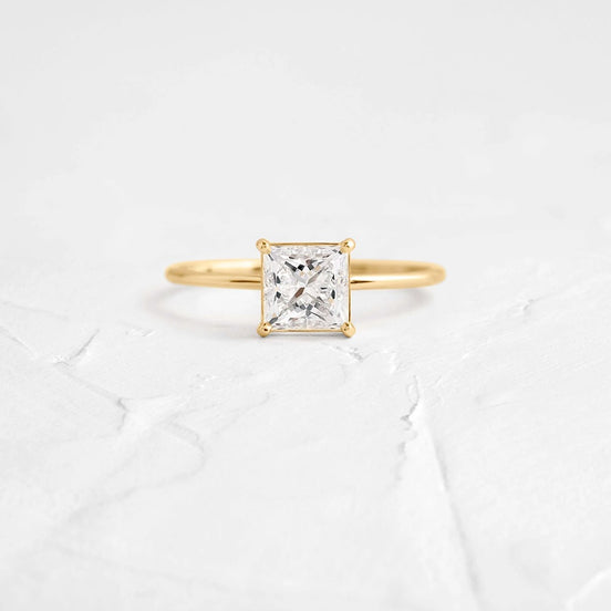 Princess Cut Moissanite Solitaire Engagement Ring