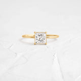Princess Cut Moissanite Solitaire Engagement Ring