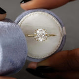 Moissanite D Color Oval Cut Vintage Engagement Ring
