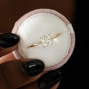 Moissanite Cushion Cut Solitaire Engagement Ring