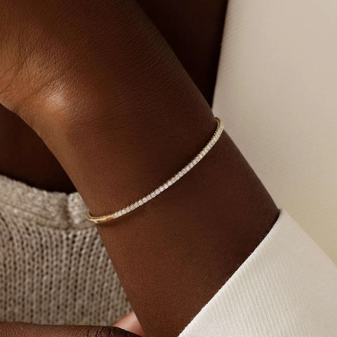 Round Brilliant Cut Moissanite Bangle Bracelet For Women
