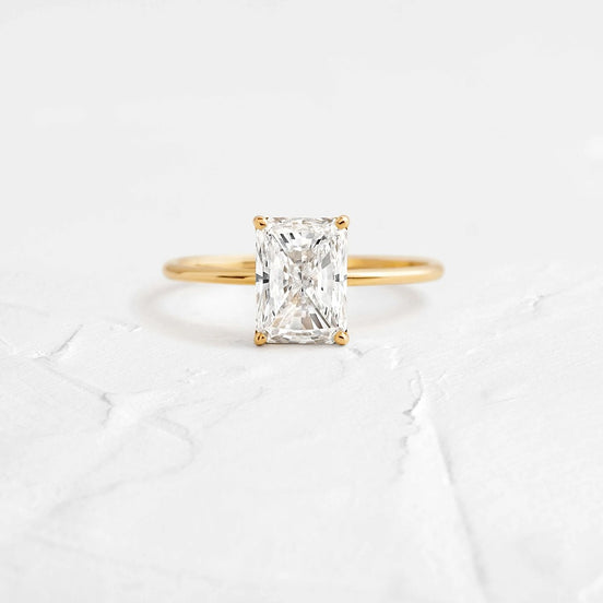 Radiant Cut Solitaire Moissanite Engagement Ring