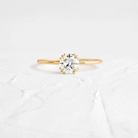 Moissanite Round Cut Hidden Accent Proposal Ring