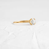 Moissanite Round Cut Hidden Accent Proposal Ring