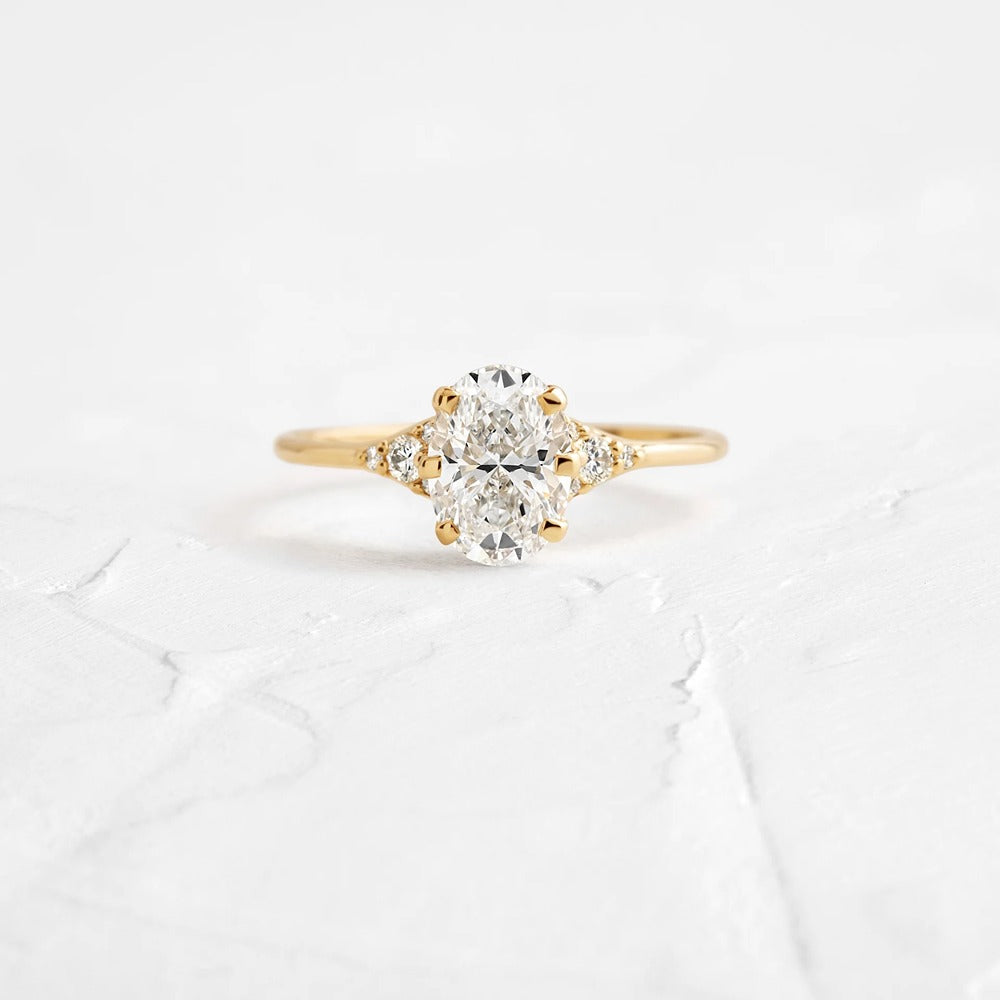 D Color Oval Cut Vintage Moissanite Wedding Ring