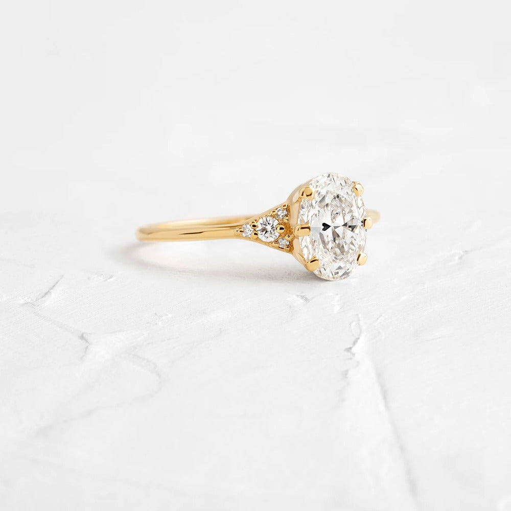D Color Oval Cut Vintage Moissanite Wedding Ring