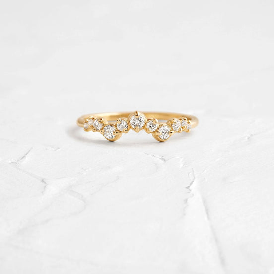 Round Cut Moissanite Half Eternity Wedding Band