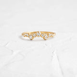 Round Cut Moissanite Half Eternity Wedding Band
