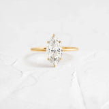 Marquise Cut Solitaire Moissanite Engagement Ring
