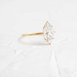 Marquise Cut Solitaire Moissanite Engagement Ring