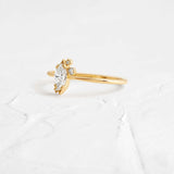 Moissanite Marquise Cut Cluster Style Wedding Ring