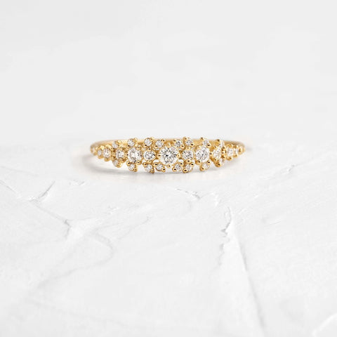 Moissanite Round Cut Unique Half Eternity Wedding Band