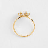 Oval Cut Moissanite D Color Flower Halo Wedding Ring