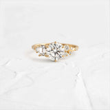 Round Cut Unique Moissanite Engagement Ring