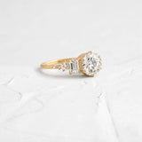 Round Cut Unique Moissanite Engagement Ring