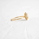 Round Cut Floral Halo Moissanite Engagement Ring