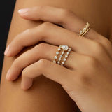 Round Cut Moissanite Hidden Accent Engagement Ring