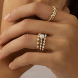 Round Cut Moissanite Hidden Accent Engagement Ring