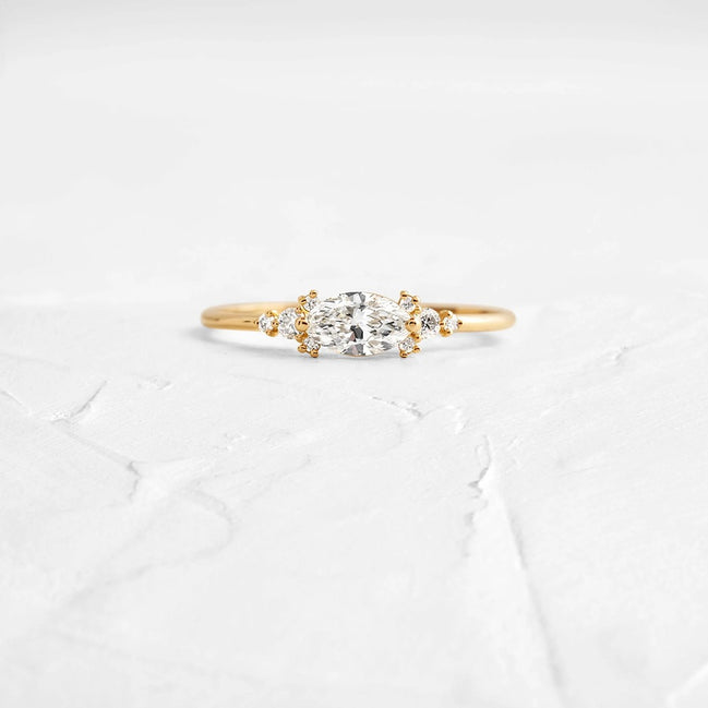 Marquise Cut Moissnaite Vintage Engagement Ring
