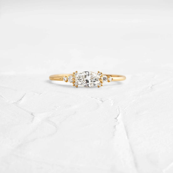 Marquise Cut Moissnaite Vintage Engagement Ring