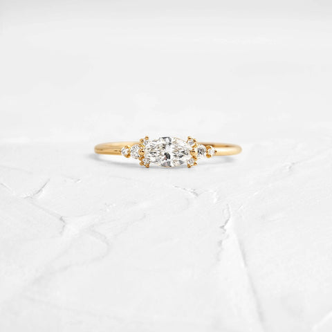 Marquise Cut Moissnaite Vintage Engagement Ring
