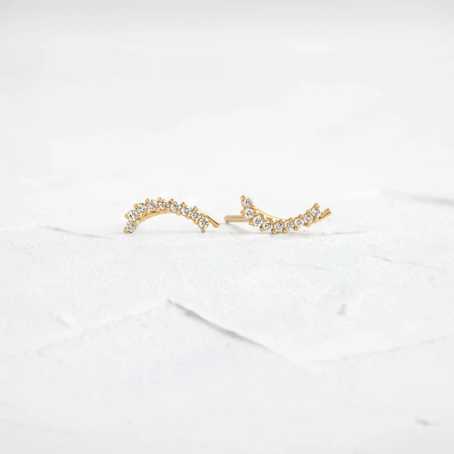 Round Cut Moissanite Stud Earring For Women