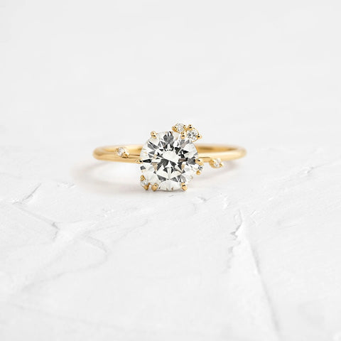 Moissanite Cluster Round Brilliant Cut Wedding Proposal Ring