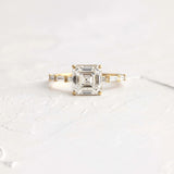 Asscher Cut Moissanite VVS1 Vintage Wedding Ring